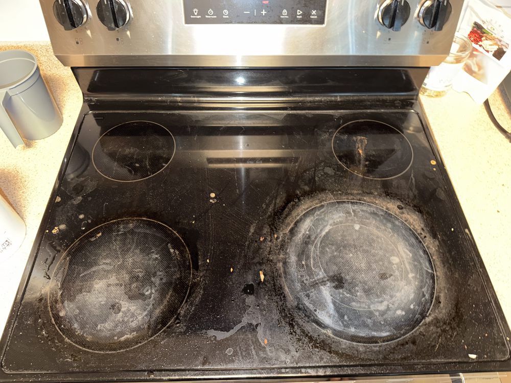 Stove top before cleaning