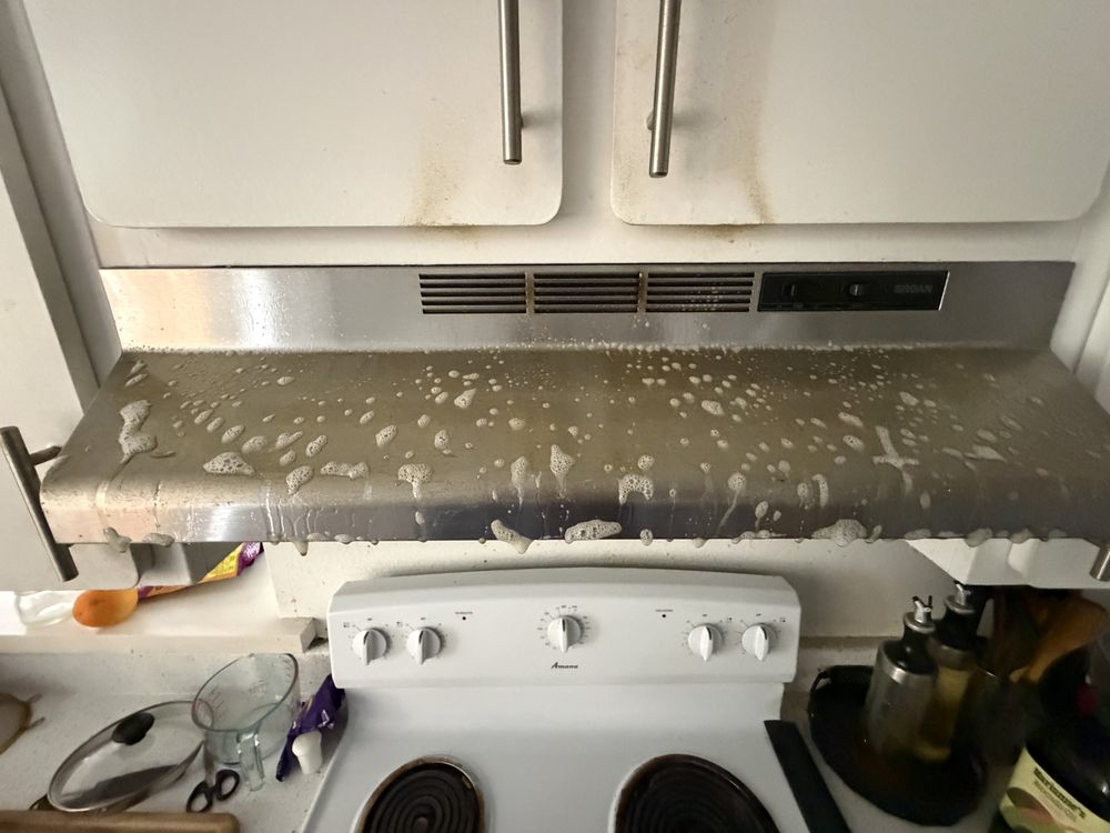 Stove exhaust before cleaning